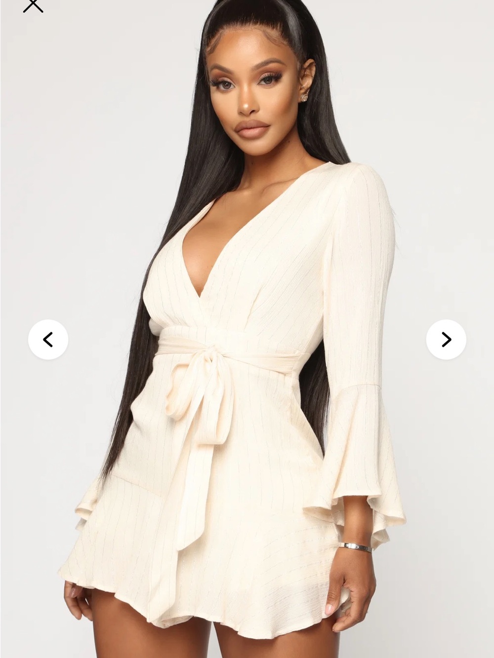 Cream Ruffled Romper - Picture 2 of 6